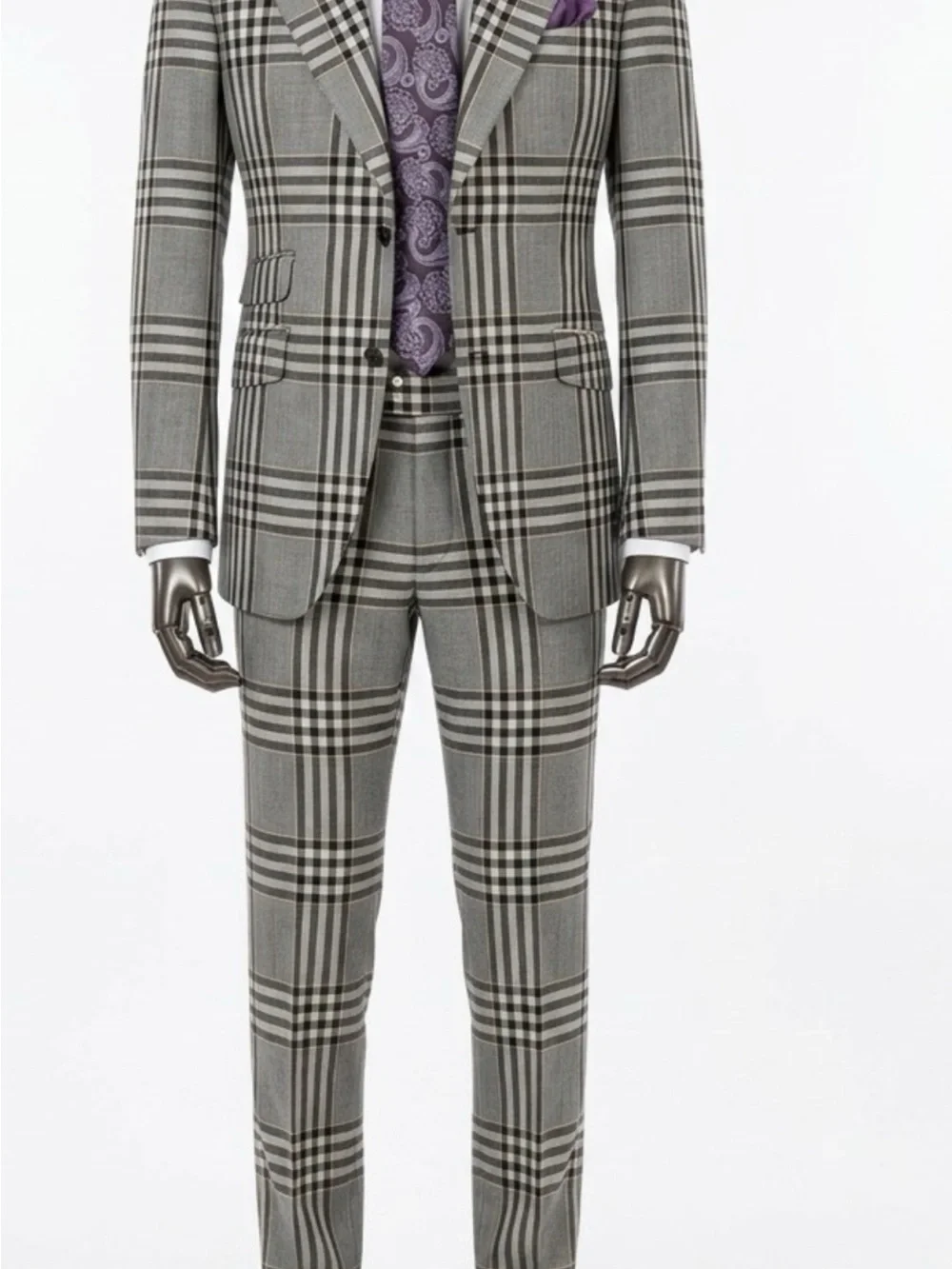 Gray Plaid Two-Piece super 180 wool suit